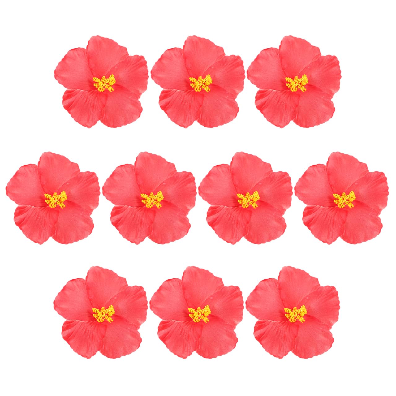 OUNONA Artificial Hibiscus Flower Decorations 10Pcs Lightweight Hawaiian Silk Flowers for Party Wedding Luau Home and Room Decor