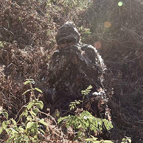 Tongcamo Hunting Ghillie Suit 3D Bionic Leafy Camouflage Clothing for Jungle Hunting, Wildlife Photography, Bird Watching，Halloween, Shooting - Thumbnail 4