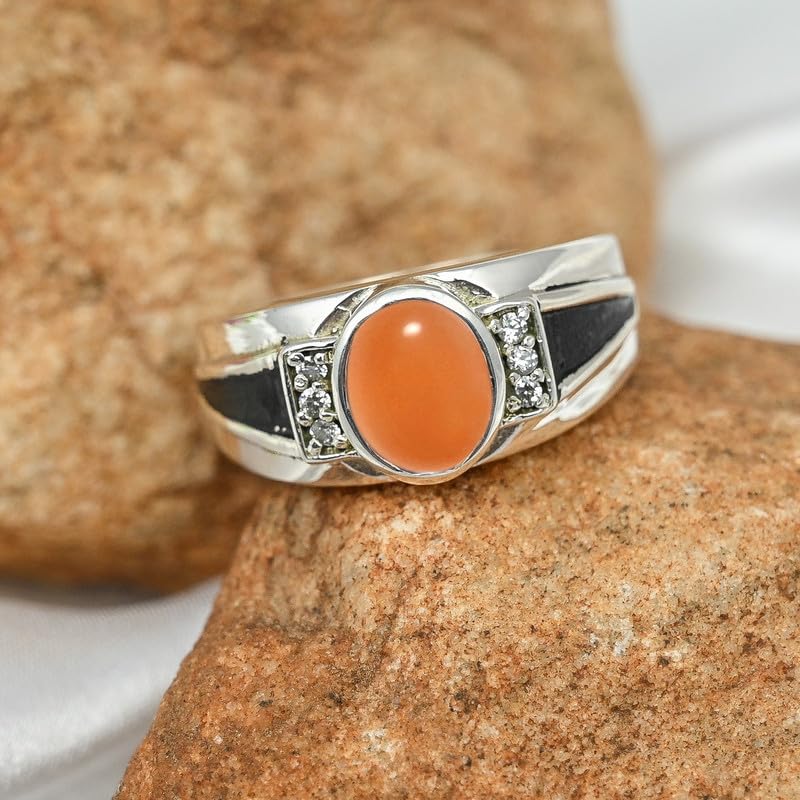 Edelstein Ring silberplattiert für Damen und Herren stilvoll alle Größen Geschenkidee handgefertigter Schmuck CRG1166AA