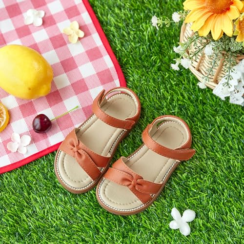 Image of Otter MOMO Girls Open Toe Princess Flat Sandals with Comfort Sole Summer Sandals