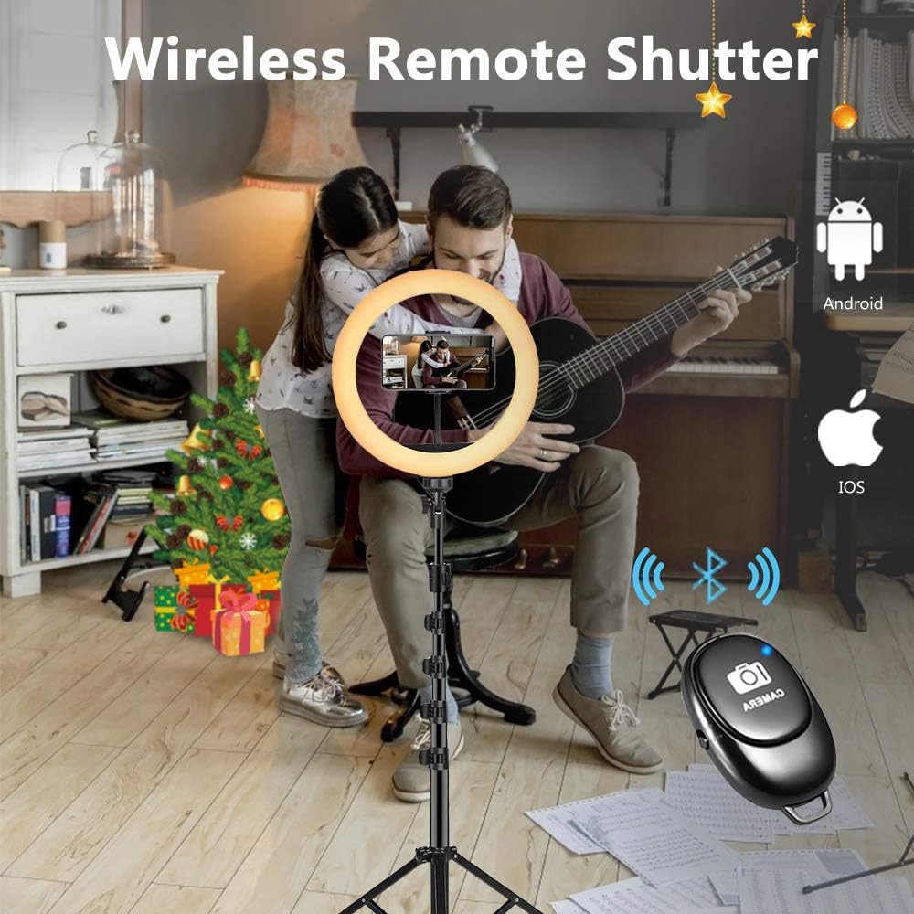 Up To 40% OFF PINGKO 10 inch LED Selfie Ring Light with Tripod Stand & Phone Holder for Live Streaming&YouTube Video, Dimmable Makeup Ring Light for Photography &Vlog Compatible with iOS and Android Buy 1 get 1 PINGKO 10 inch LED Selfie Ring Light with Tripod Stand & Phone Holder for Live Streaming&YouTube Video, Dimmable Makeup Ring Light for Photography &Vlog Compatible with iOS and Android