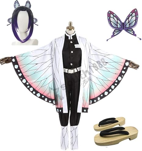 Amazon コスプレ衣装 完全セット 鬼滅の刃 胡蝶 しのぶ こちょう しのぶ ウィッグ 髪飾り 靴フルセット クリスマス イベント お祭り 女性l コスプレ 仮装 通販