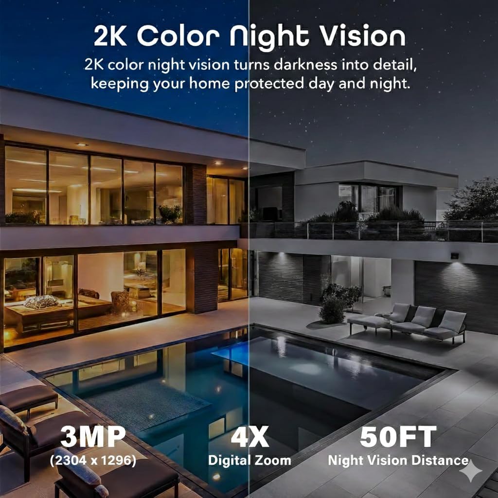 Geeni Insight 3MP Smart PTZ Solar Security Camera – Auto-Follow Motion Tracking, 2K HD Wire-Free Outdoor WiFi Camera with 3W External Solar Panel, 5200mAh Battery, & Two-Way Audio