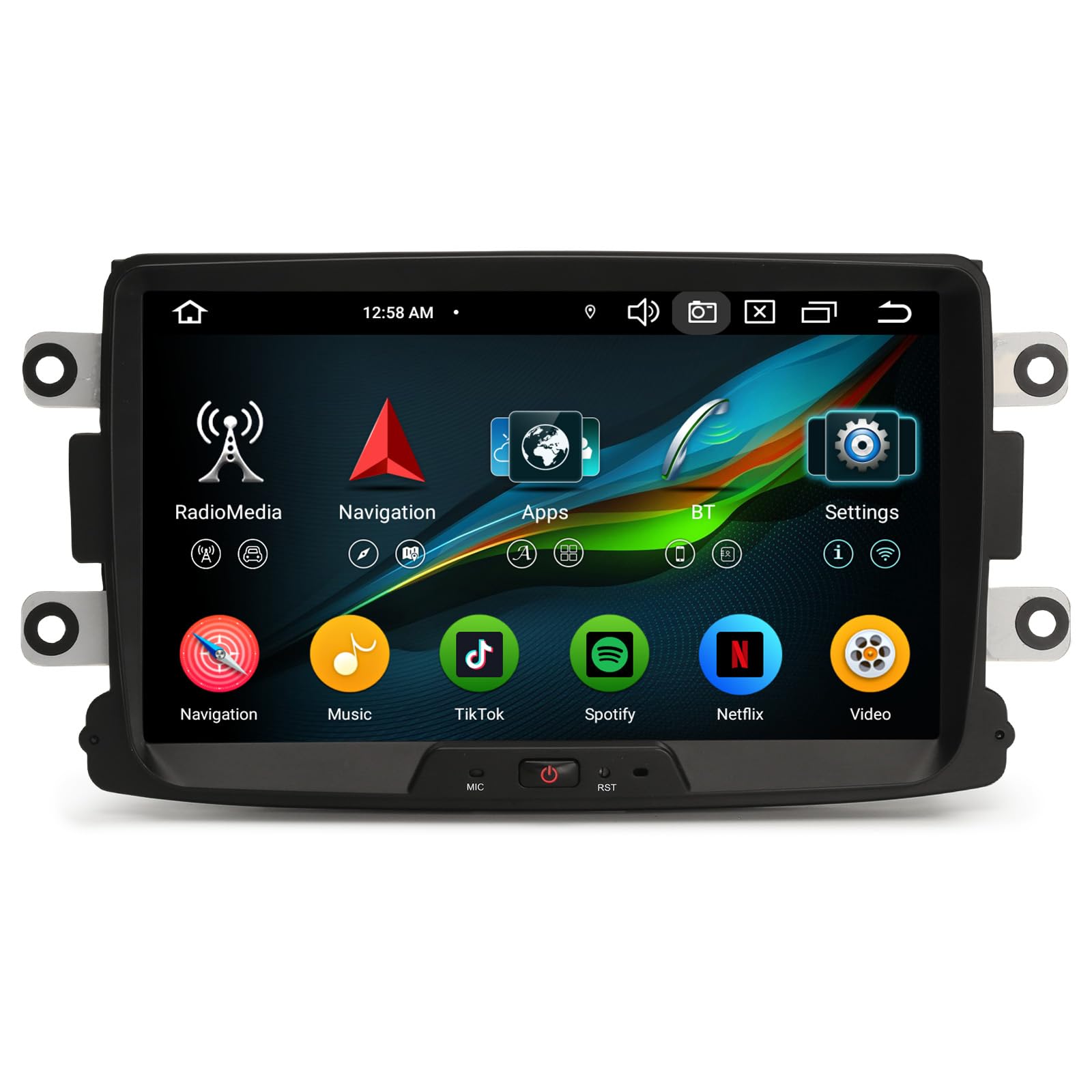 8 Núcleos 4GB+64GB Android 14 Dab+ Radio de Coche para Dacia Sandero Logan Lodgy Duster Dokker GPS Navegación Inalámbrico CarPlay Android Auto WiFi 4G USB Bluetooth DSP FM 8 Pulgadas IPS CANBus