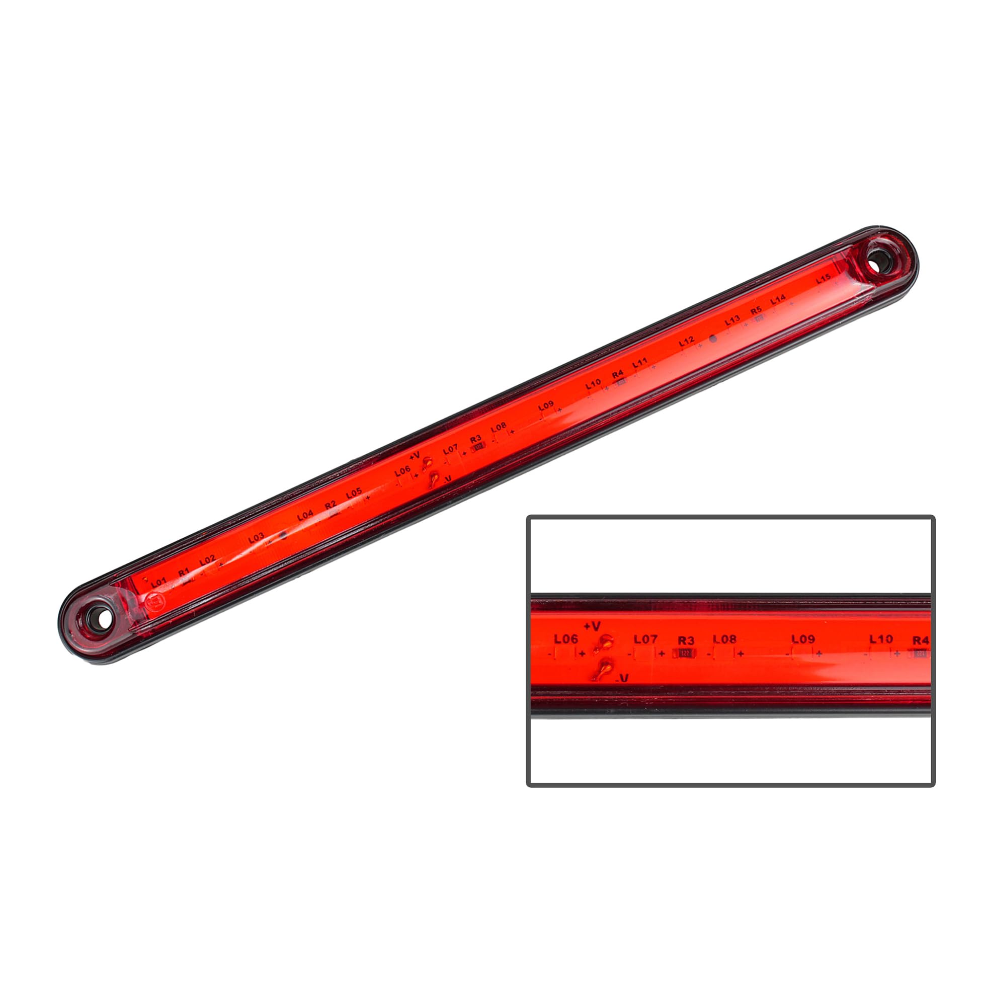 Generisch 10 luci di posizione laterali, 15 SMD LED rosso, 12 V, 24 V, adatte per rimorchi, camion, auto