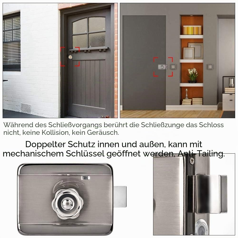 Sonew Elektronisches Intelligentes Türschloss, Elektronisches Sicherheitsschloss mit Einzelkopf, Tür Access Control System Kit