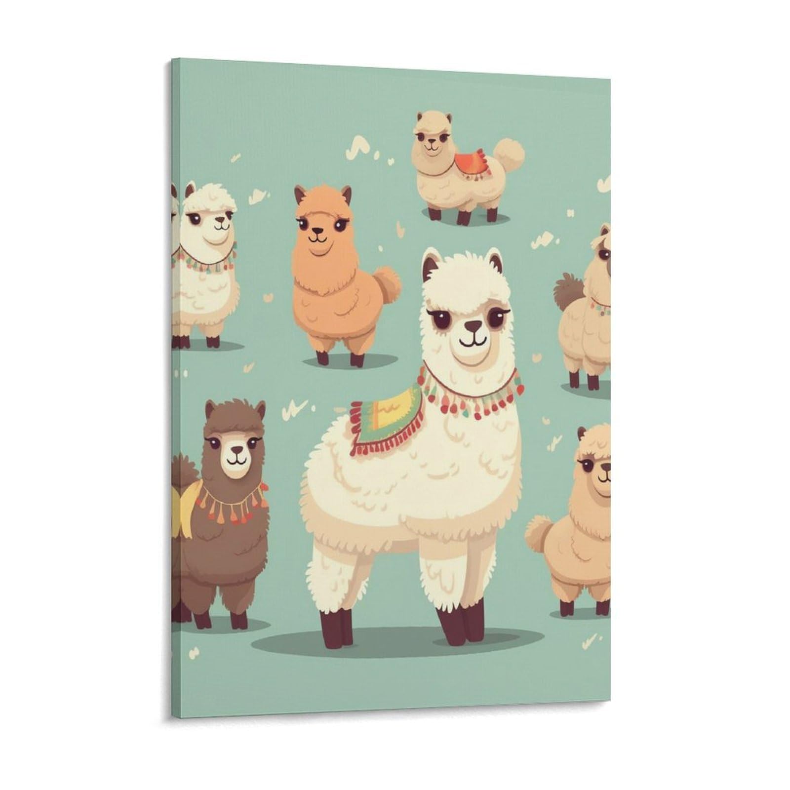 NTVOWPZO Alpacas Canvas Wall Art for Bedroom 18x24inch Canvas Prints Artwork for Walls Modern Picture Artwork Painting for Living Room Aesthetic Wall Paintings for Bathroom Kitchen Office Decor