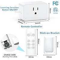 Vista 3 de G-Homa Toma de corriente con control remoto, interruptor de enchufes eléctricos inalámbricos para electrodomésticos, luces navideñas, alcance de 100