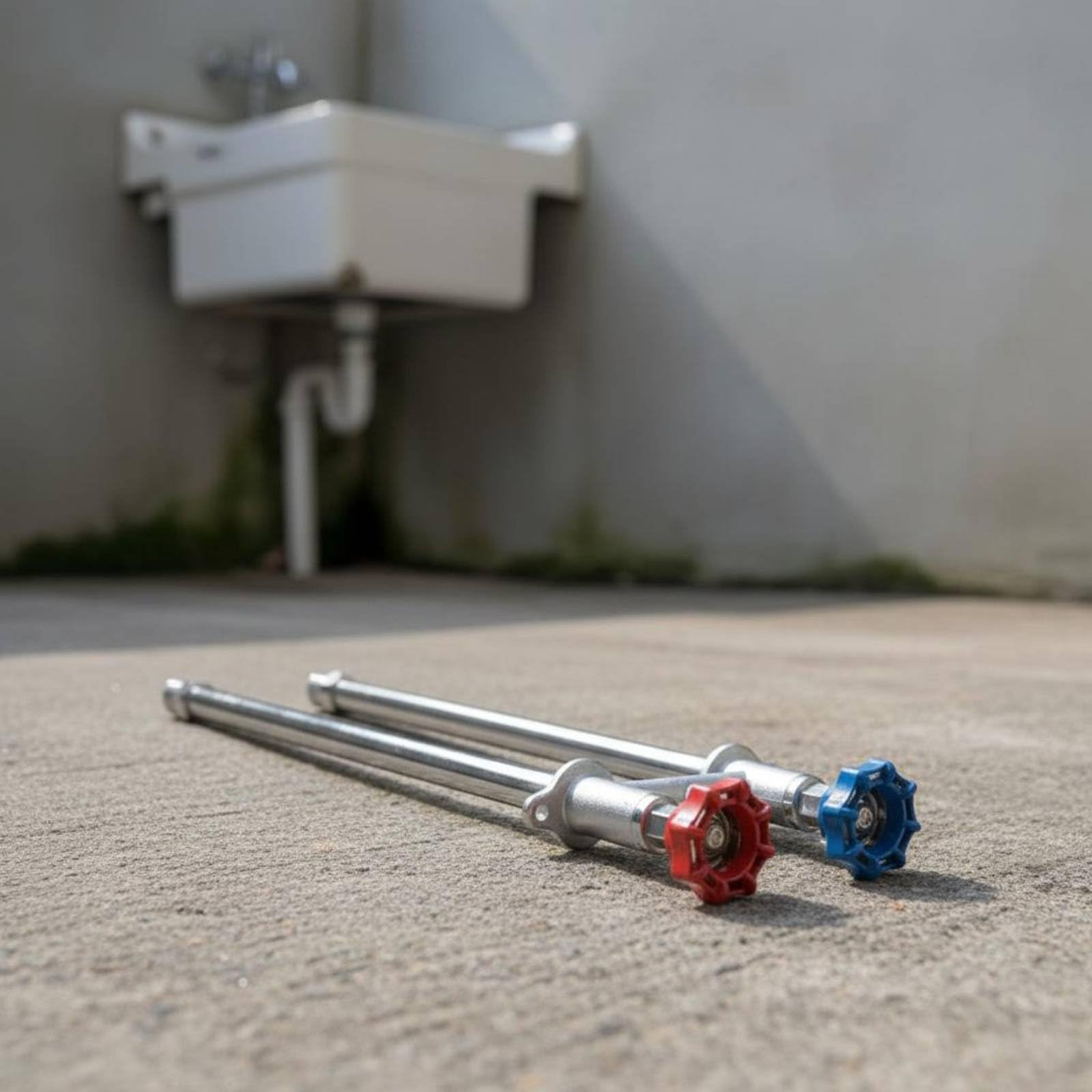 Robinet de Jardin Double Contrôle Vanne Raccord Bouchon Laiton Noyau en Céramique Commande eau Chaude et Froide Raccord GHT 3/4 Pouces Installation, Long