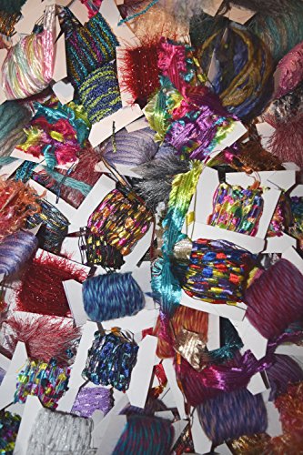 Fiber for Embellishments 100 Yards 10 Colors Novelty Yarn Grab Bag for Scrapbooking, Fiber Art, Knit/Crochet, Felting, Jewelry Making