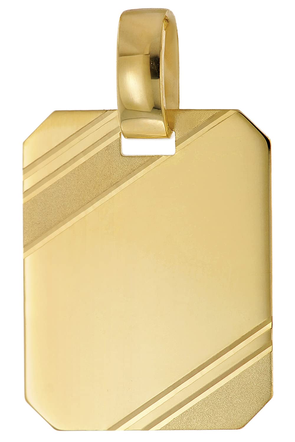 trendor Herren Anhänger mit Gravur Gold 585/14 Karat 18x14 mm 51794