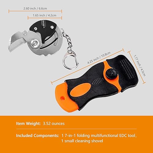 Miniatura 4 de Mini herramienta multifuncional plegable para exteriores 7 en 1 - Pequeña herramienta EDC con juego de destornilladores - colgante de bolsillo