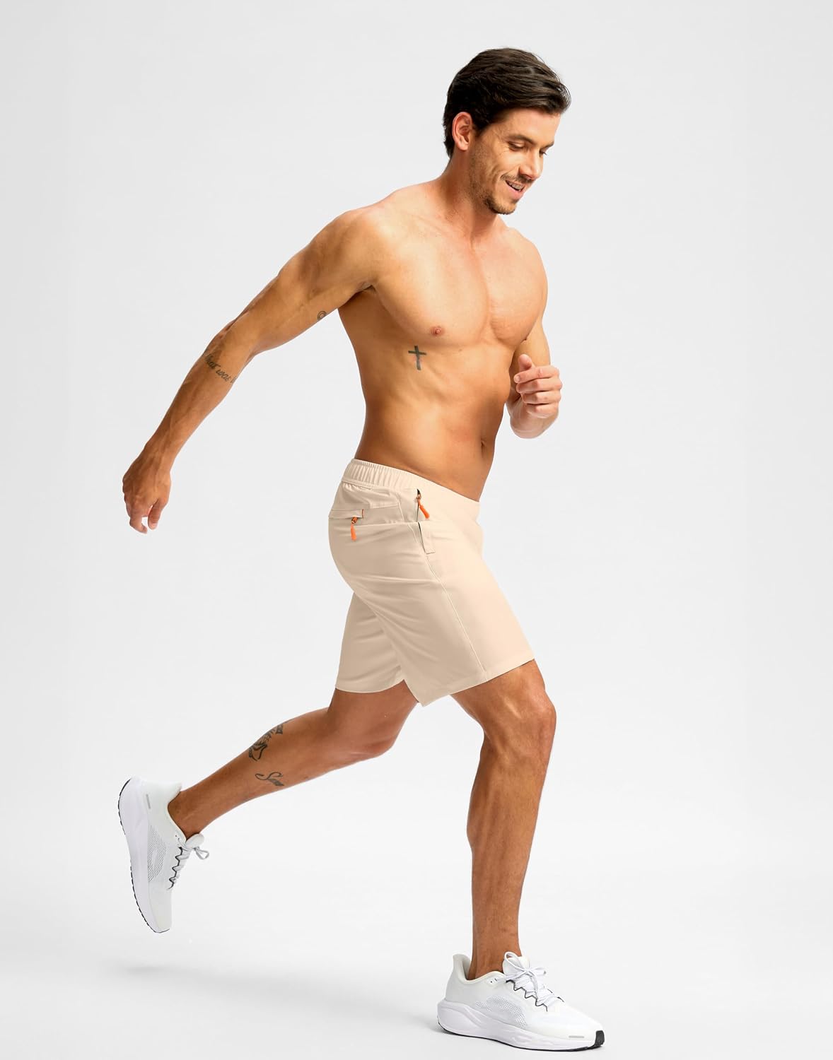 Pudolla Men's Athletic Hiking Shorts Lightweight Workout Gym Shorts for Men Outdoor Casual Travel with 3 Zipper Pockets - Image 7