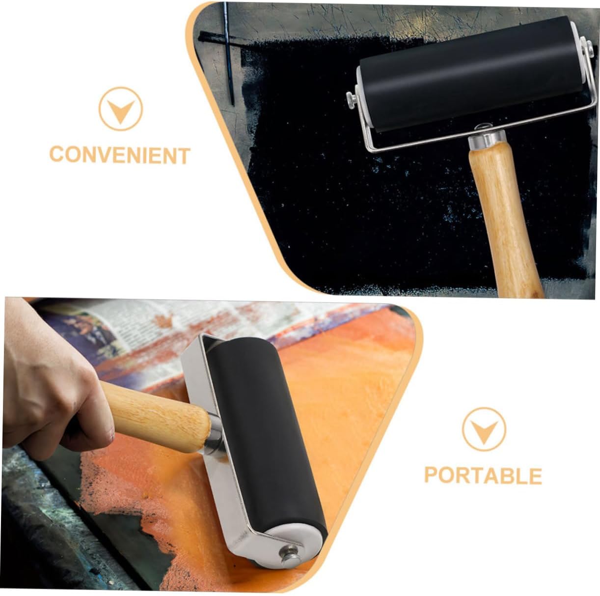 WEKAMOS 3pcs Printmaking Roller Handheld Ink Roller for Art Projects Brayers for Stamping Printing Reliable Tools for Smooth Surface Application