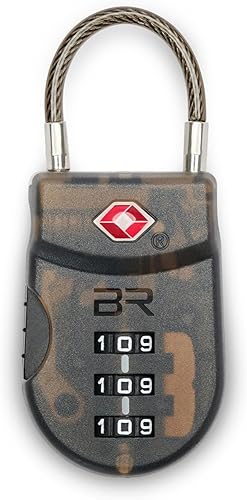 Briggs & Riley Travel Basics - Candado de cable ligero Tsa para equipaje, Humo, Candado de cable ligero Tsa
