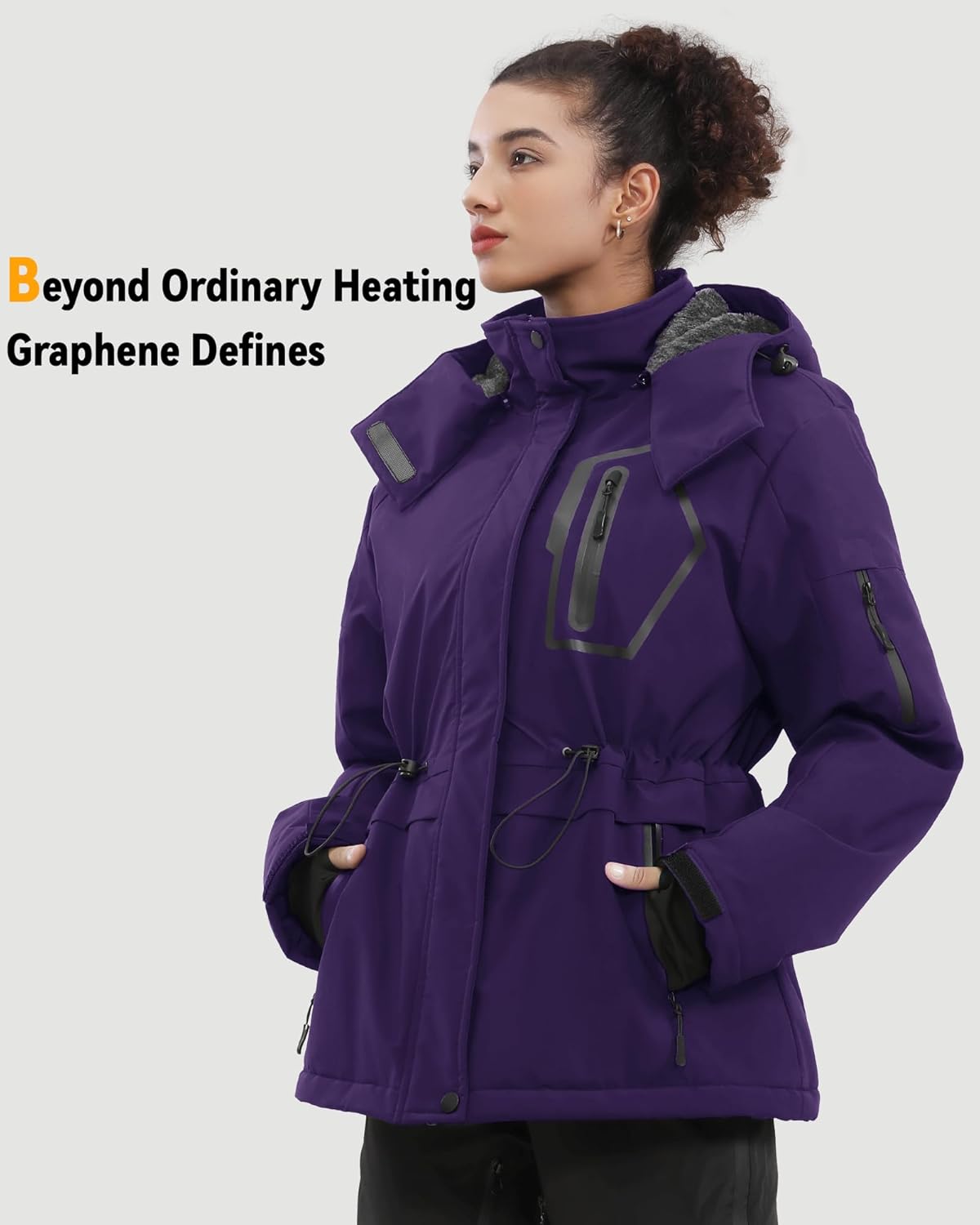 Wulcea Women Graphene Heated Jacket + 2 Battery Sets (3XL)