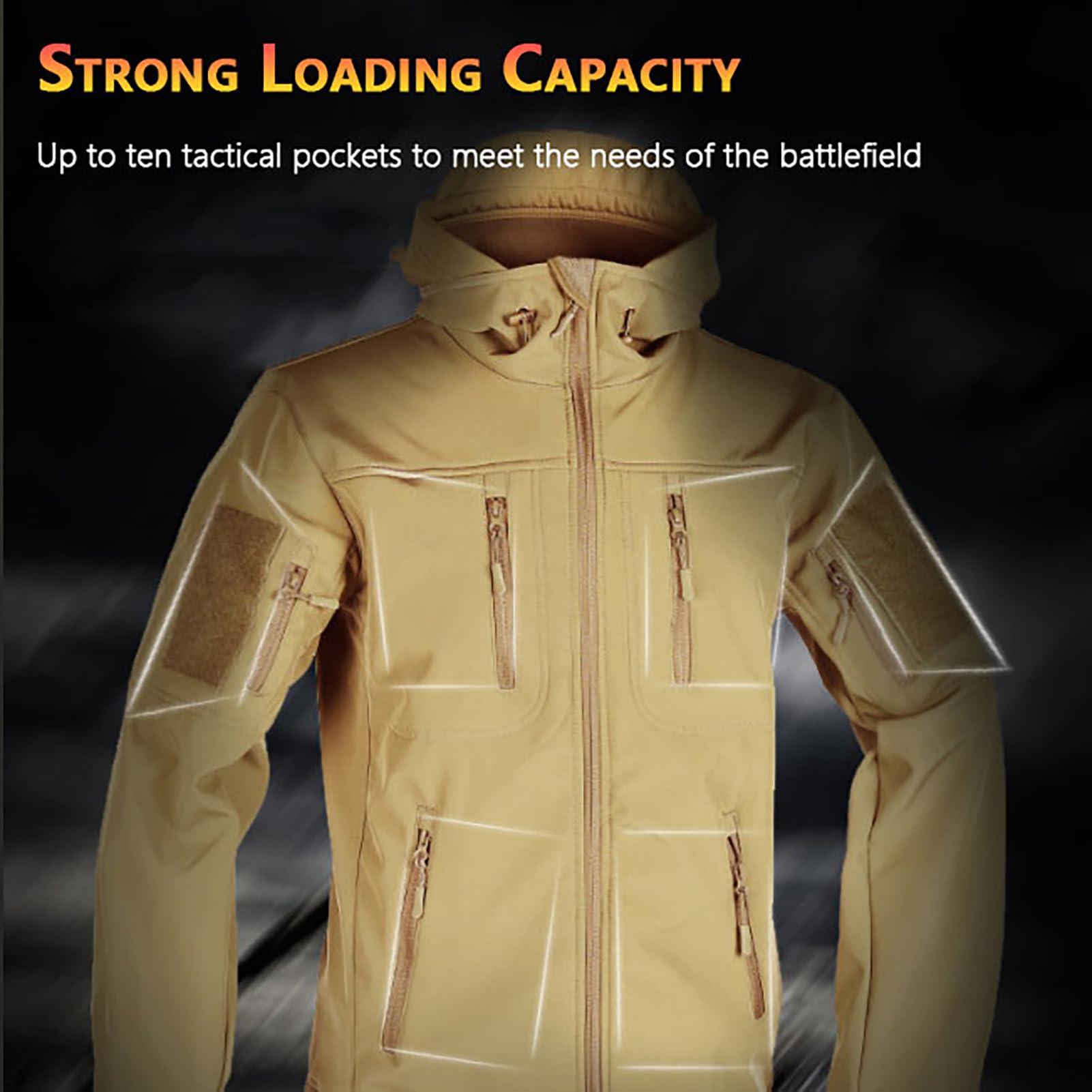 Set Completo da Sci da Uomo in 2 Pezzi, Giacca Softshell, Tuta Snowboard, Set di Tute da Combattimento Militari Impermeabili, Giacca E Pantaloni Tattici, per attività All'Aperto