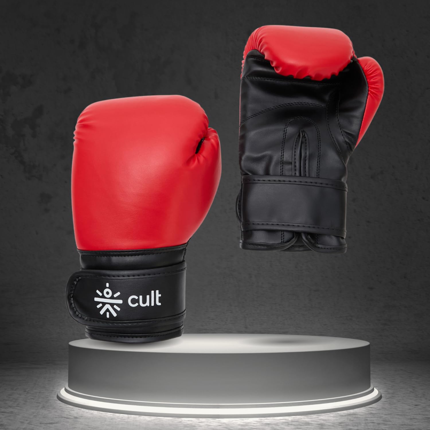Cult Neo Boxing Gloves 10 OZ – Pro-Style Training Gloves for Sparring, Heavy Bag & Mitt Work – Premium PU Leather, Shock Absorbing Padding, Ergonomic Design with Wrist Support – Black & Red