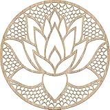  Lotusblume Holz Ø 39/49 cm - 7 Farben-Wandbild - edle Dekoration für Wand - ideale Geschenkidee-Lebensblume