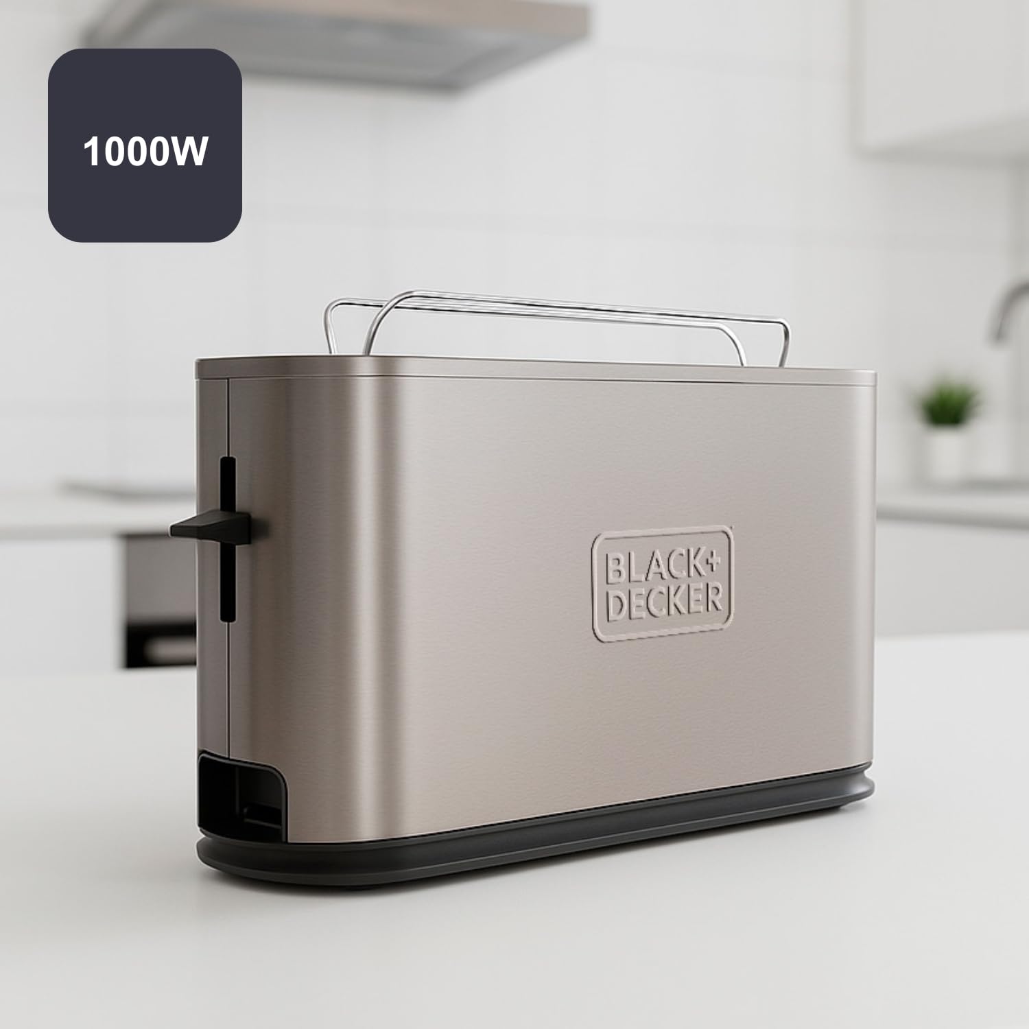BLACK+DECKER BXTO1001E Grille-Pain 1000W - Fente Extra Longue, 7 Niveaux Brunissage, Blanc