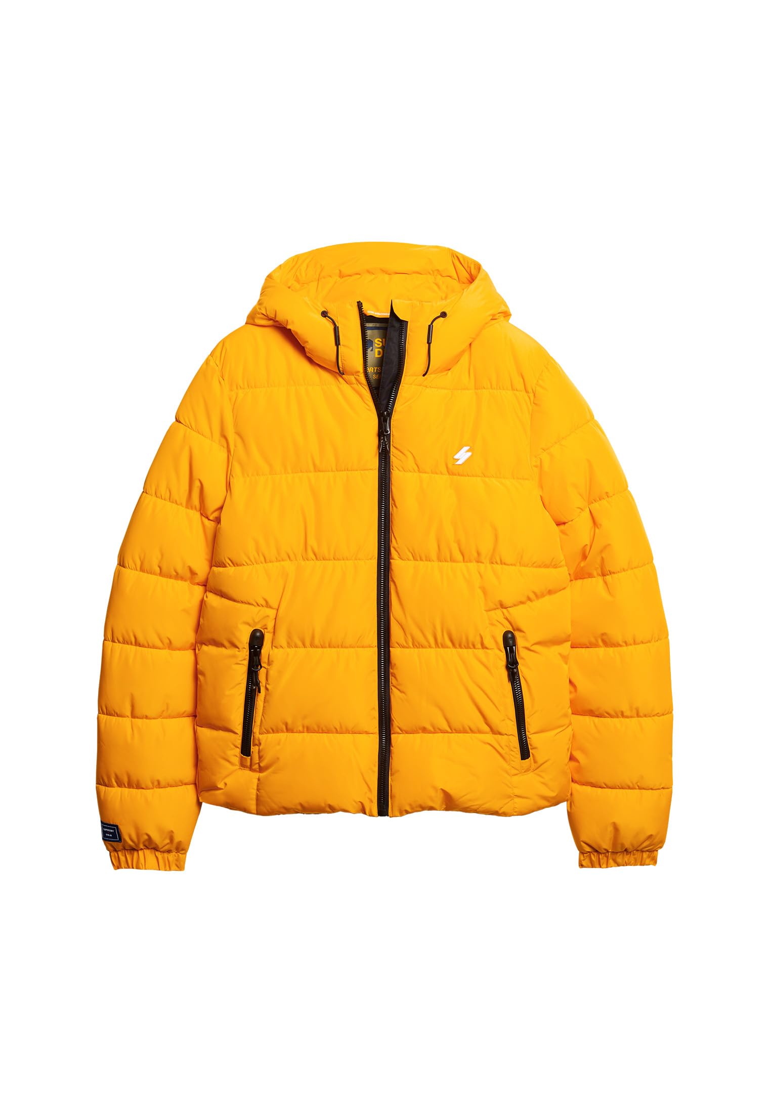 Superdry Men's Saffron Yellow Hooded Sports Puffr Jacket, M