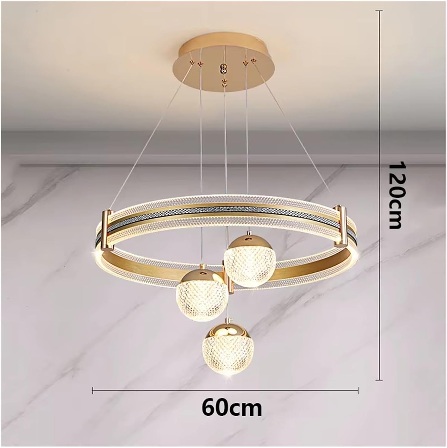 Modern Home Decor Led Lights Pendant Light Lamps for Living Room Chandeliers Dining Hanging Indoor Lighting(Diameter 60cm)