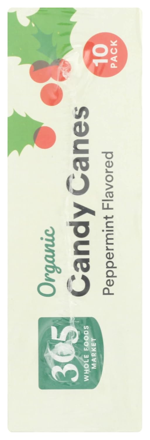 365 by Whole Foods Market, Organic Candy Canes 10 Count, 5 Ounce (Pack of 2)