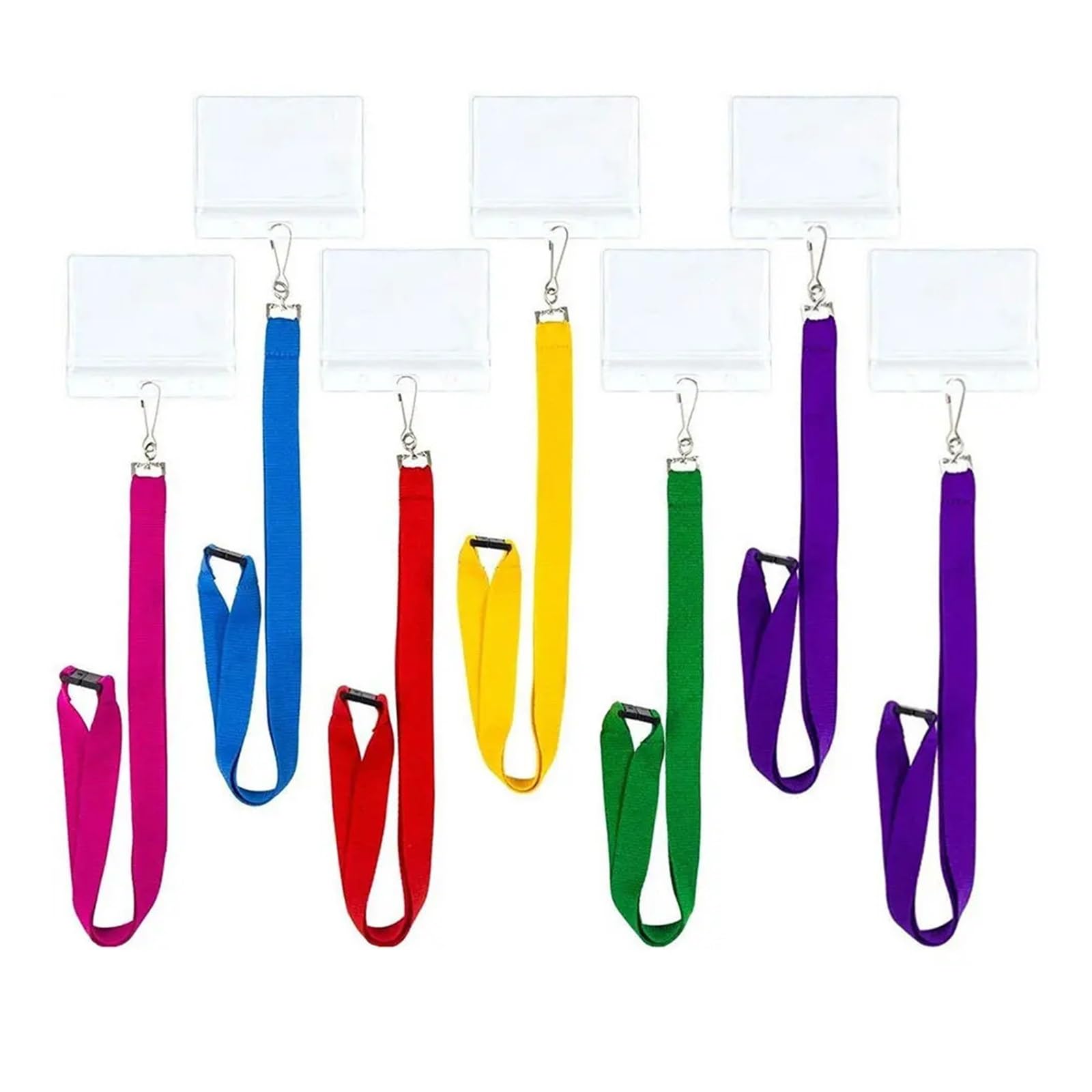 Lot de 12 cordons transparents pour tour de cou avec porte-cartes et cordon en corde de coton