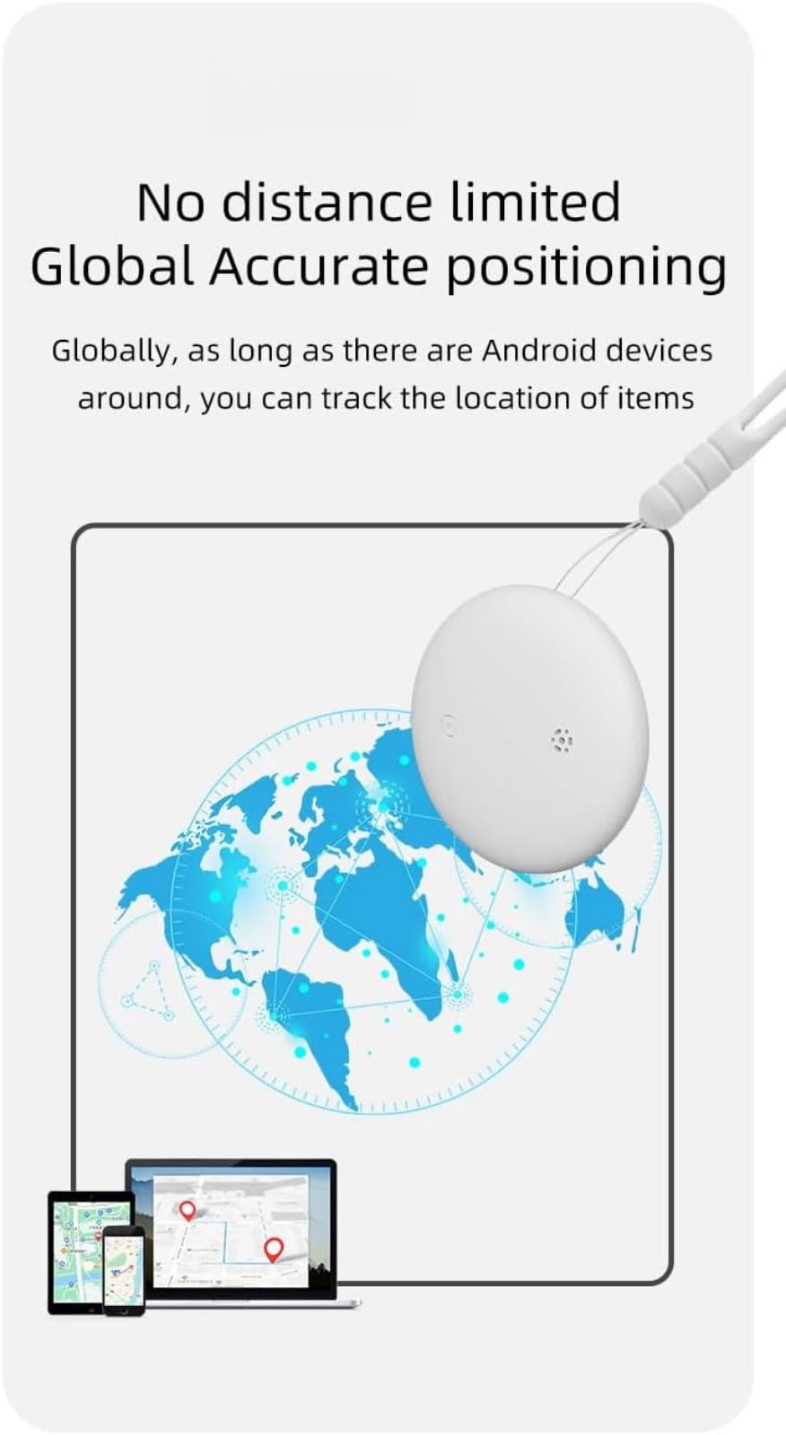 Localizzatore di oggetti portatile con posizionamento globale, impermeabile IP66, trova chiavi per bagagli, portafogli e chiavi dell'auto