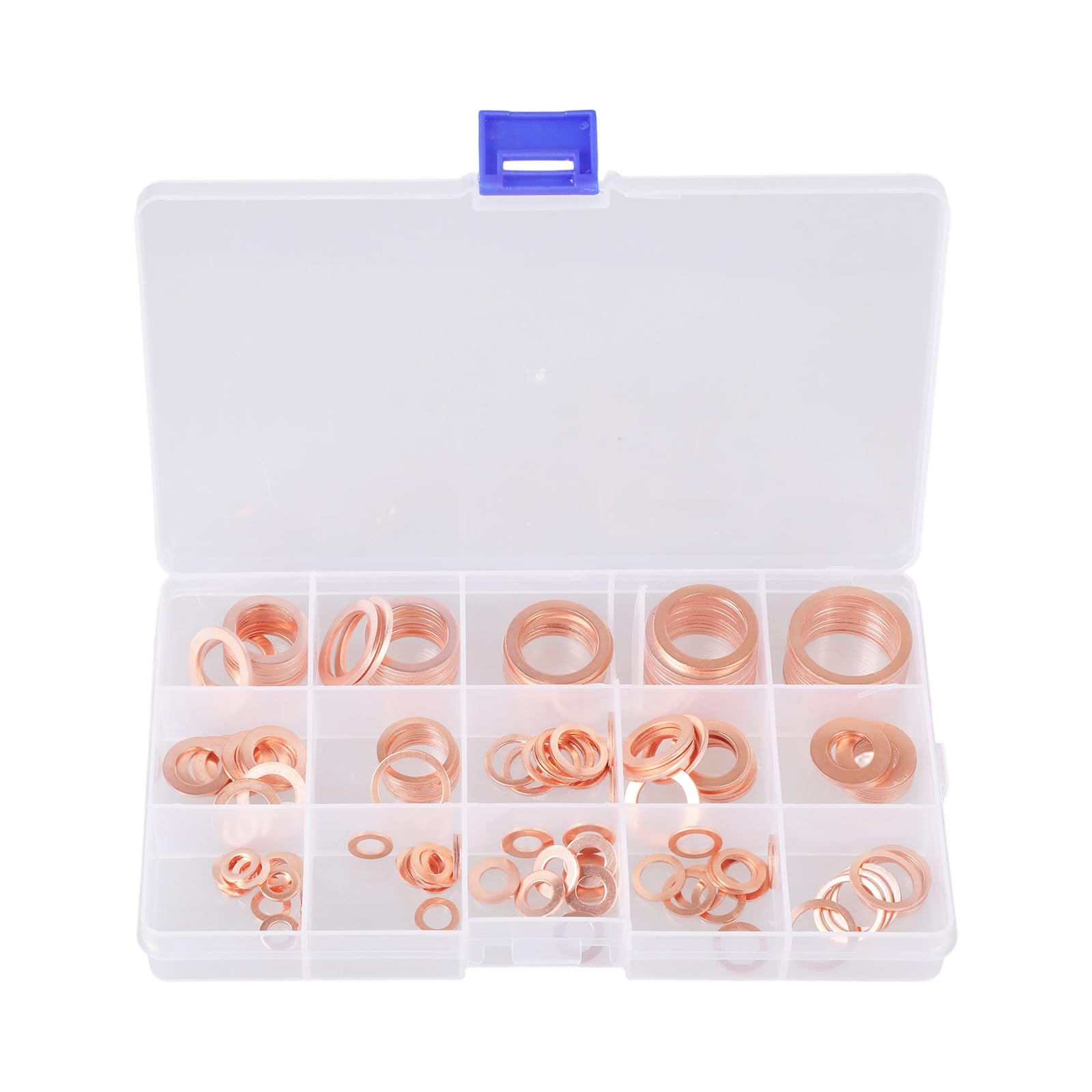 150Pcs Flat Sealing Adapter Red Copper Gasket O Adapter Gasket Sealing Washer Pipe Connection Maintenance Accessories Mechanical Equipment Washer