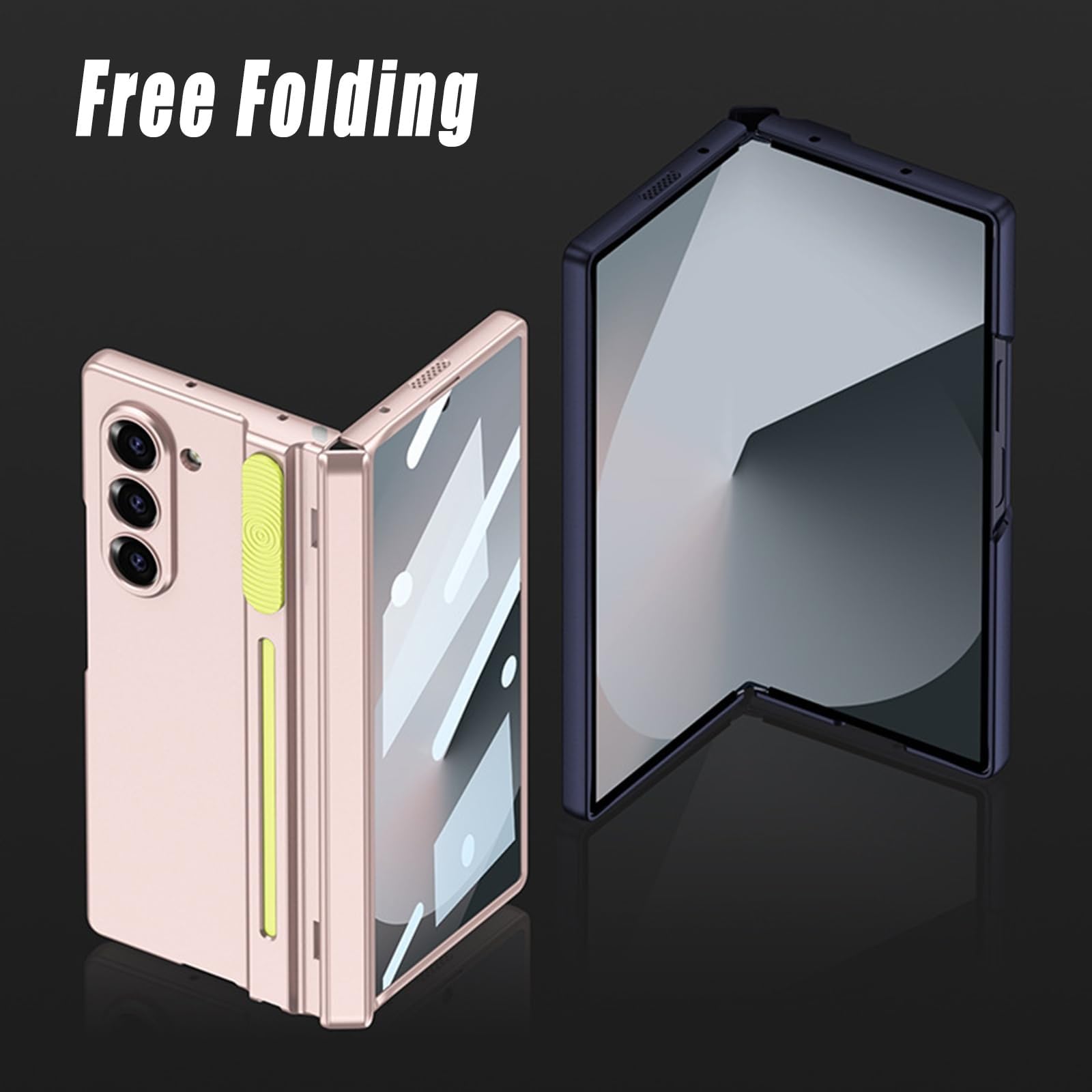 Custodia Per Samsung Galaxy Z Fold 6, Sottile Assorbimento Magnetico Custodia Con Cerniera Portapenne, Custodia Protettiva Antiurto(Blu)