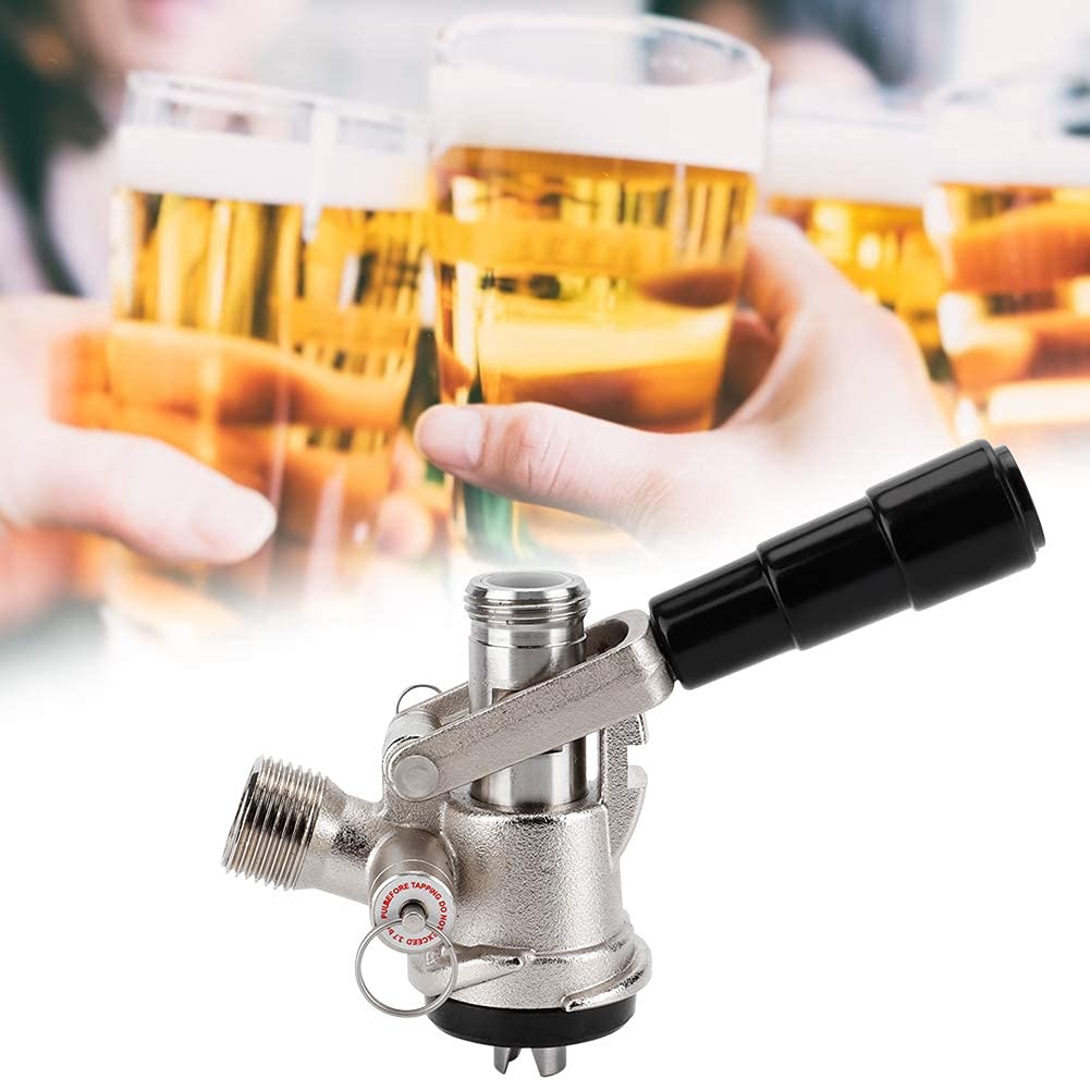 Distributeur de Bière, Coupeur de Bière Type S, Robinet pour FUT de Biere, G5/8 Robinet à fût de Bière avec soupape de surpression, Coupleur de fût pour la Maison Bars Pubs Restaurants