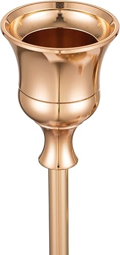 Miniatura 6 de Centros de mesa para candelabros  Portavelas cónicos dorados con base circular, soporte de vela de metal de 5 brazos para boda, fiesta, decoración