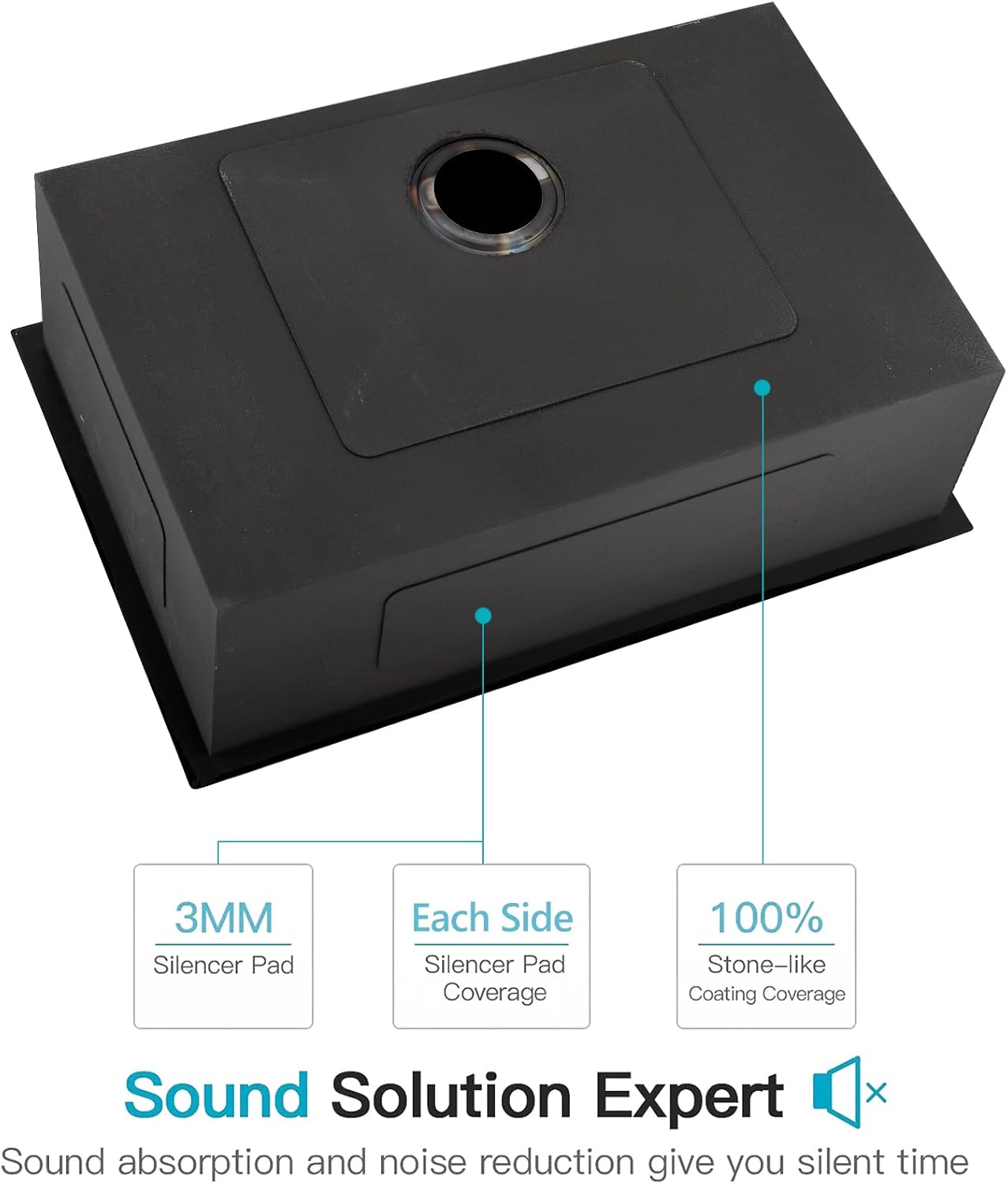 30 Black Undermount Kitchen Sink, ZDHHT 30 x 19 x 10 Inch Black Stainless Steel Kitchen Sink Under Mount Single Bowl 16 Gauge 10" Deep Handmade Sink with Accessories