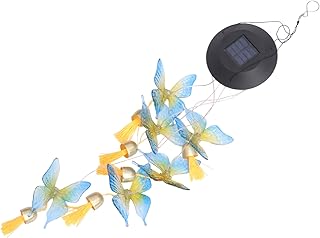 1Pc Luz Solar Carrilhão De Vento Luzes Pendentes Ao Ar Livre Luzes De Jardim Decorativas Cerca De Piquete Decoração Luz Do Vento Para Beija-Flor Sino De Vento Beija-Flor Carrilhão