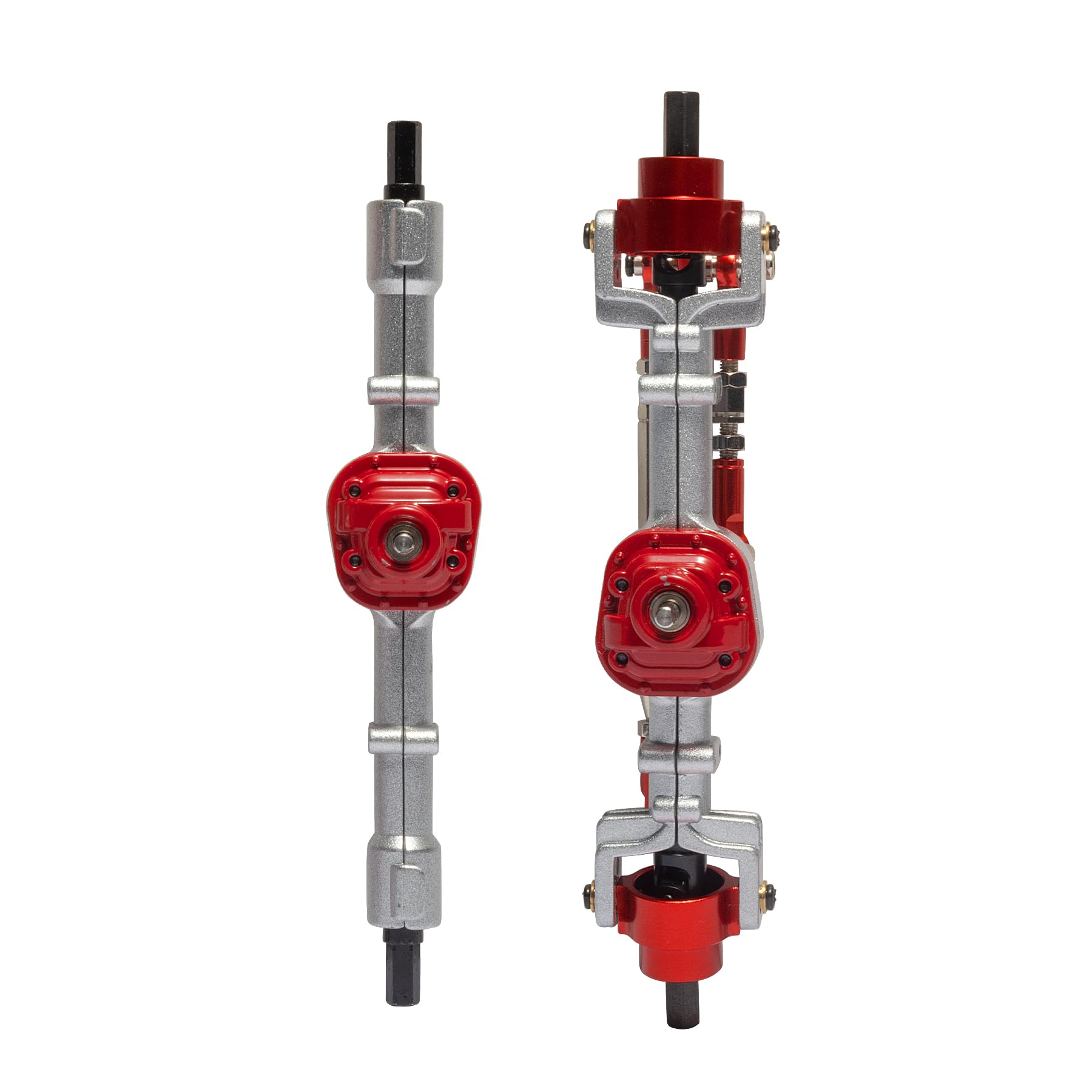 Oisunt Metal Axel Assembly Front Rear Spare Part for 1/12th MN99SV2 MN99s MN98 MN82 MN78 LC79 MND90 D91 D96 D99S MN90 MN96 FJ45 RC Car Upgrades, Bridge Shaft Steering Cup Rod Set (Silver)