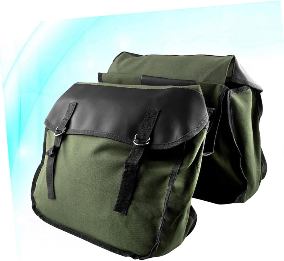 Water Storage Canvas Saddle Bag Durable Dark Green Rear Seat Flap Pouch for Outdoor Cycling Hiking Capacity for Essentials Lightweight Easy to