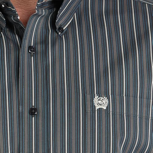 Cinch Men's Dark Grey Stripe Shirt3