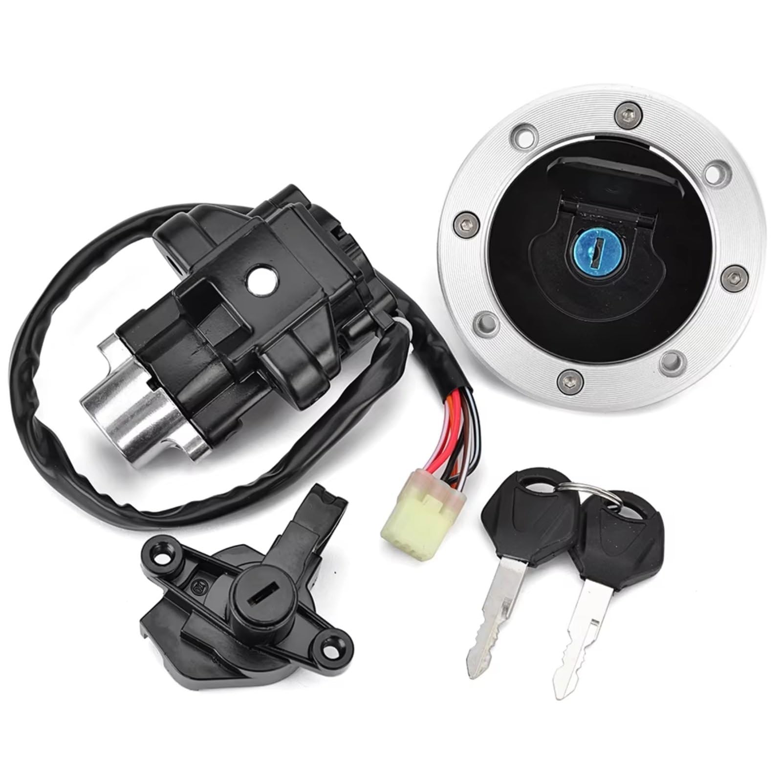 Interrupteur Clé D'allumage Moto pour Suzuki GSF600 pour Bandit 1995-2004 GSF1200 pour Bandit 1997-2005 GSF 600 1200 Bouchon Réservoir Interrupteur Allumage Verrouillag Siège