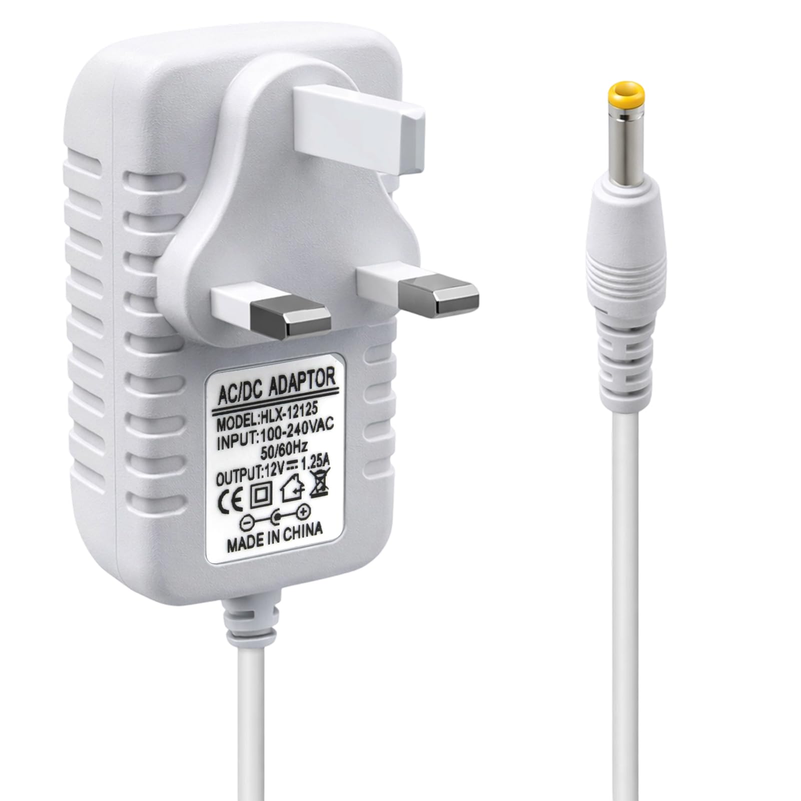 12V 1.25A 15W Power Supply Charger 4.0 * 1.7mm Power Cable Compatible with E-cho Dot (3rd/5rd/4th/1st Gen) 3/4 Gen E-cho Kids Edition 3/4 Gen Show 5(1/2Gen) Spot Fire TV Cube 2M/6.6FT Cord White