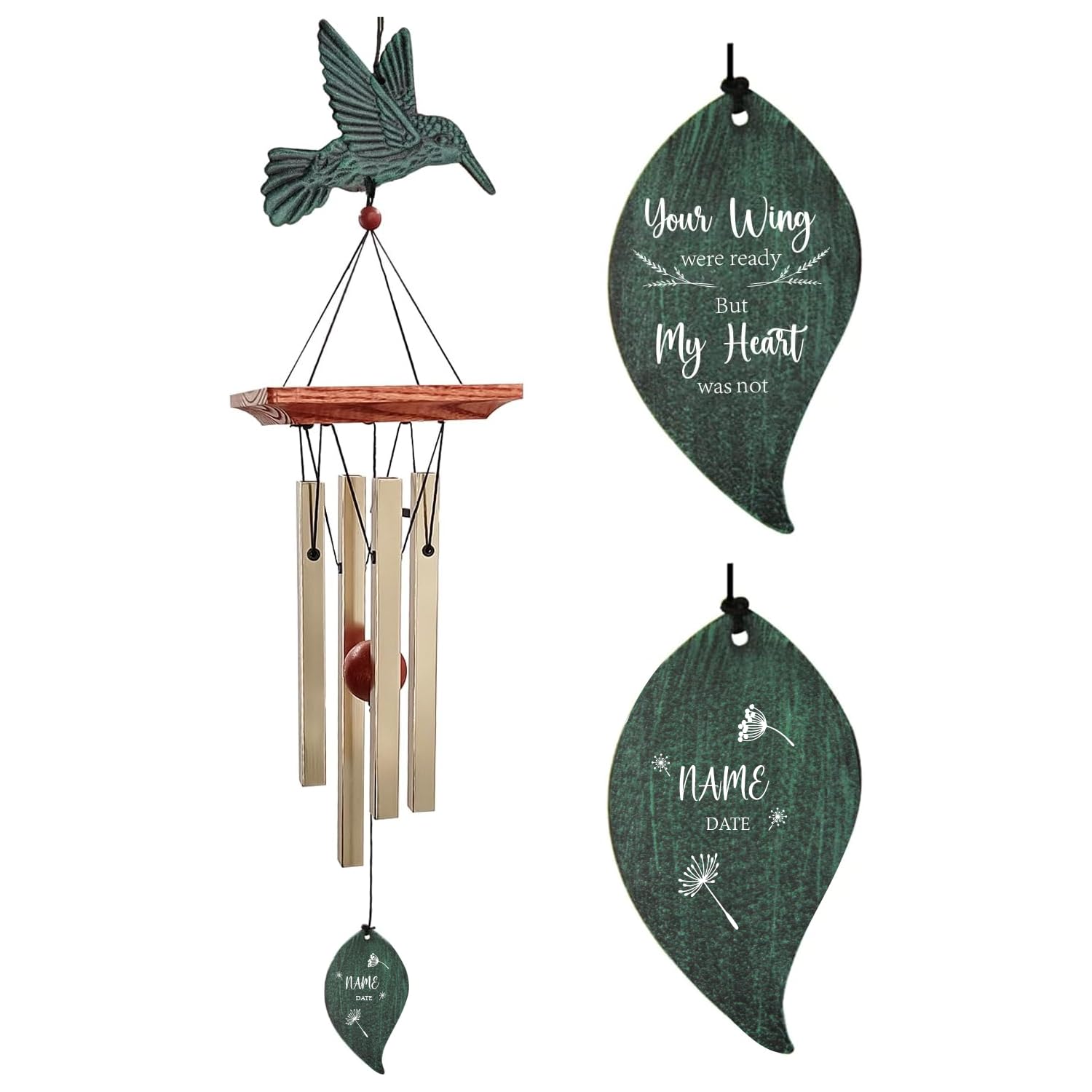 ASTARIN Memorial Custom Wind Chimes for Loss of Loved One, Wind Chimes for Patio Yard Decor, 24'' (Condolences-6)