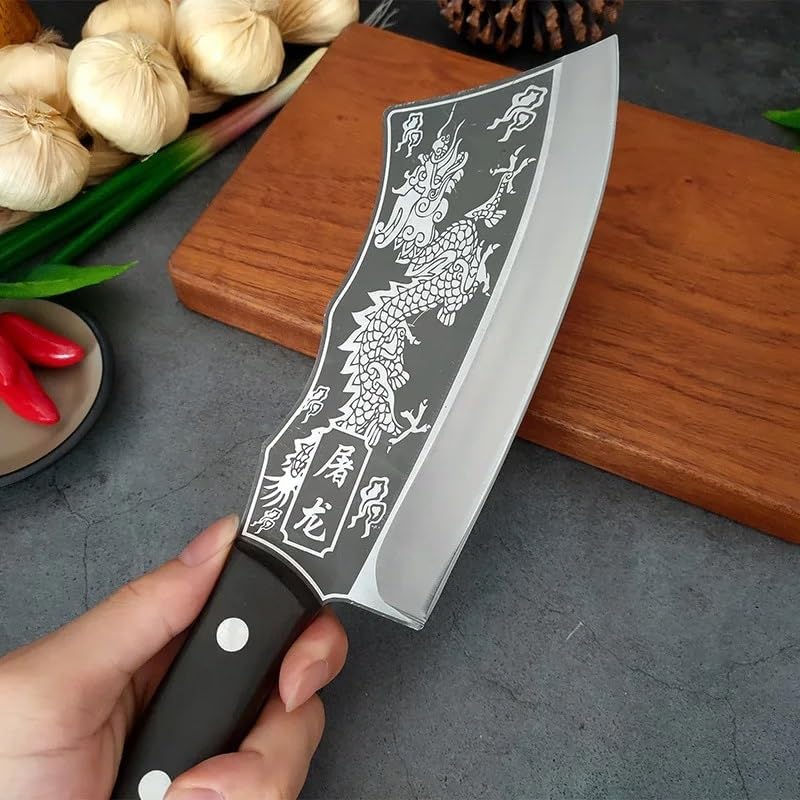 Meat Cleaver,Cleaver Knife 8.2 Inch Butcher Knife Carbon Steel Kitchen Chopping Slicing Professional Chef Meat Cleaver Handmade Cooking Cutter(Knife), LAMAJIGA5844