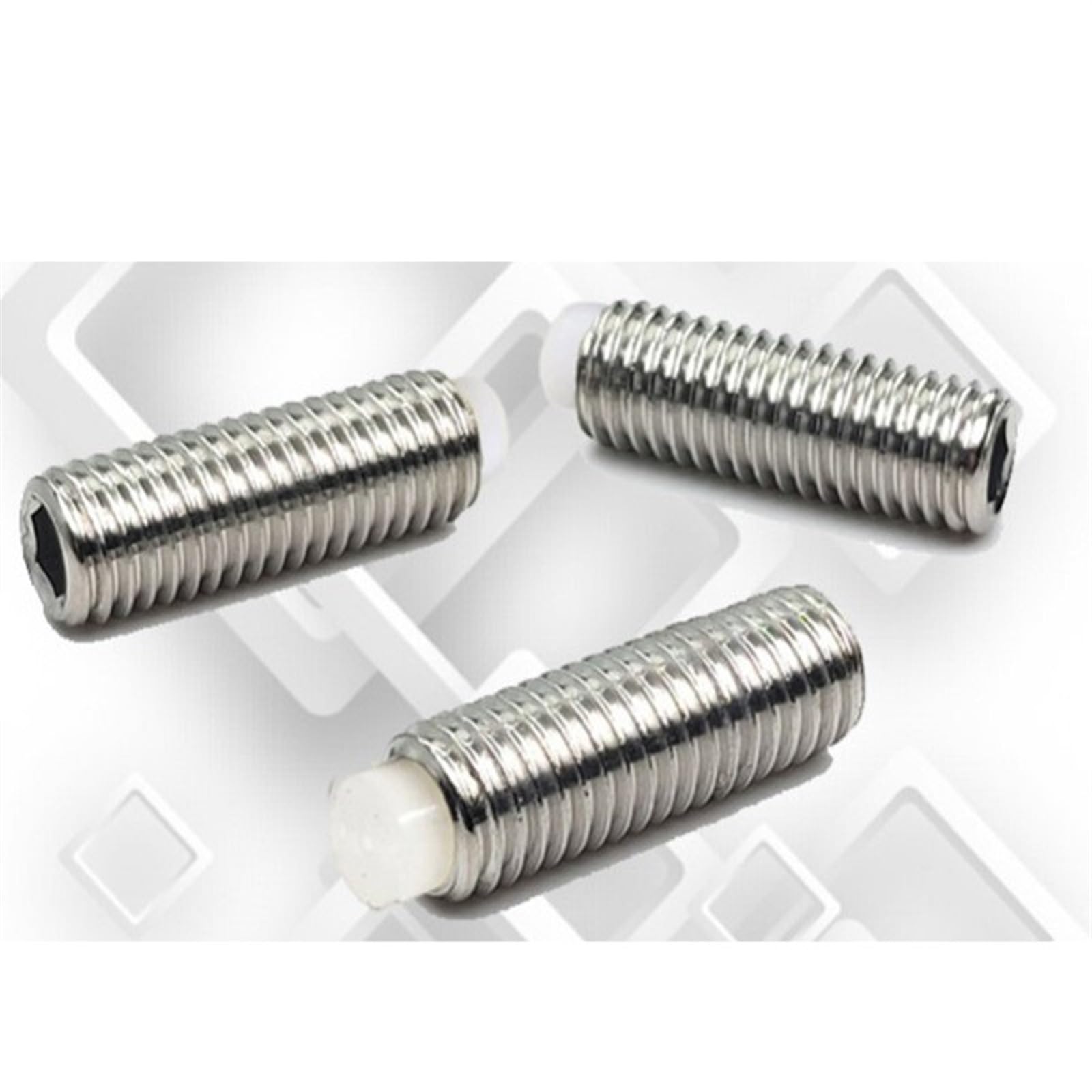 Vis à six pans creux à pointe en nylon, Vis à tête cylindrique à six pans creux en acier inoxydable 304, à six pans creux, en plastique et nylon, à extrémité convexe, boulon sans tête M3 M4 M5 M6 M8 M