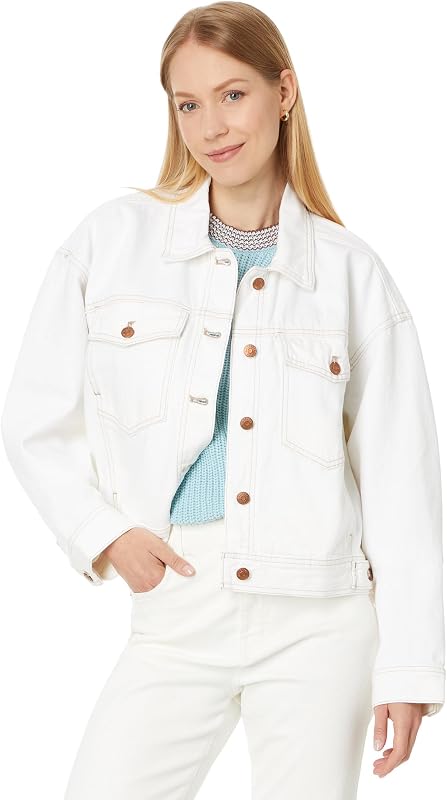 Madewell Women's Cropped Denim Jacket in Tile White