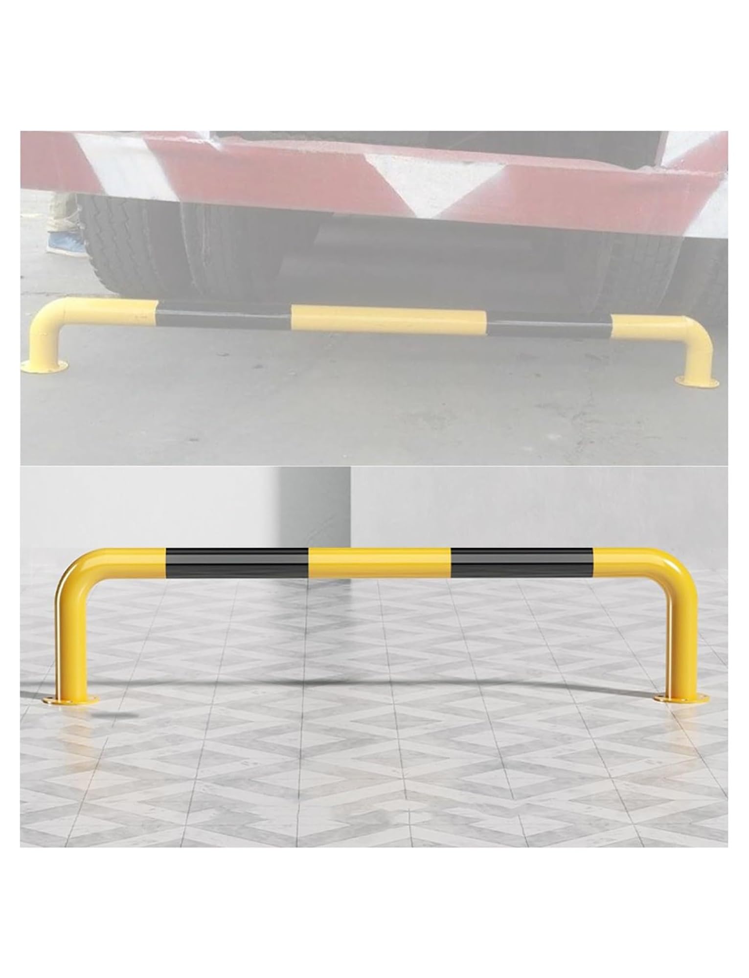 YNBSHGAA U Shape Security Bollards, Traffic Warning Posts for Parking, Garage, Driveway, Warehouse Protection,1500x200x1.5mm