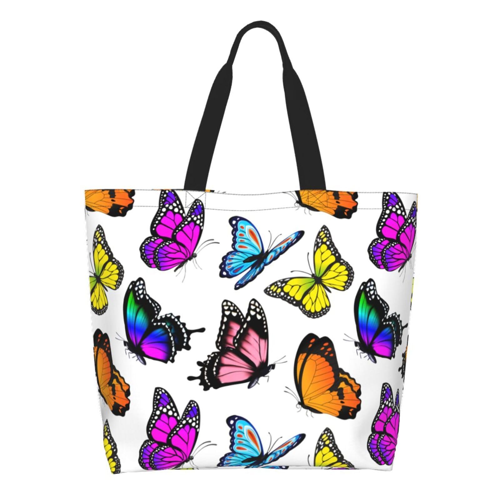 Docsckus Large Capacity Reusable Canvas Shoulder Bag + Both Sides Bucket Hat Casual Tote Handbag