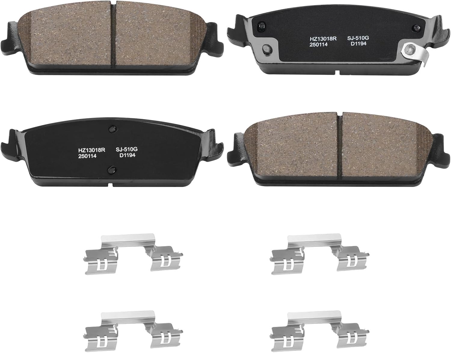 HZ1194 Premium Ceramic Disc Brake Pad Set - Compatible With Select Cadillac Escalade, ESV, EXT; Chevrolet Avalanche, Silverado, Suburban, Tahoe; GMC Sierra, Yukon, Yukon XL REAR