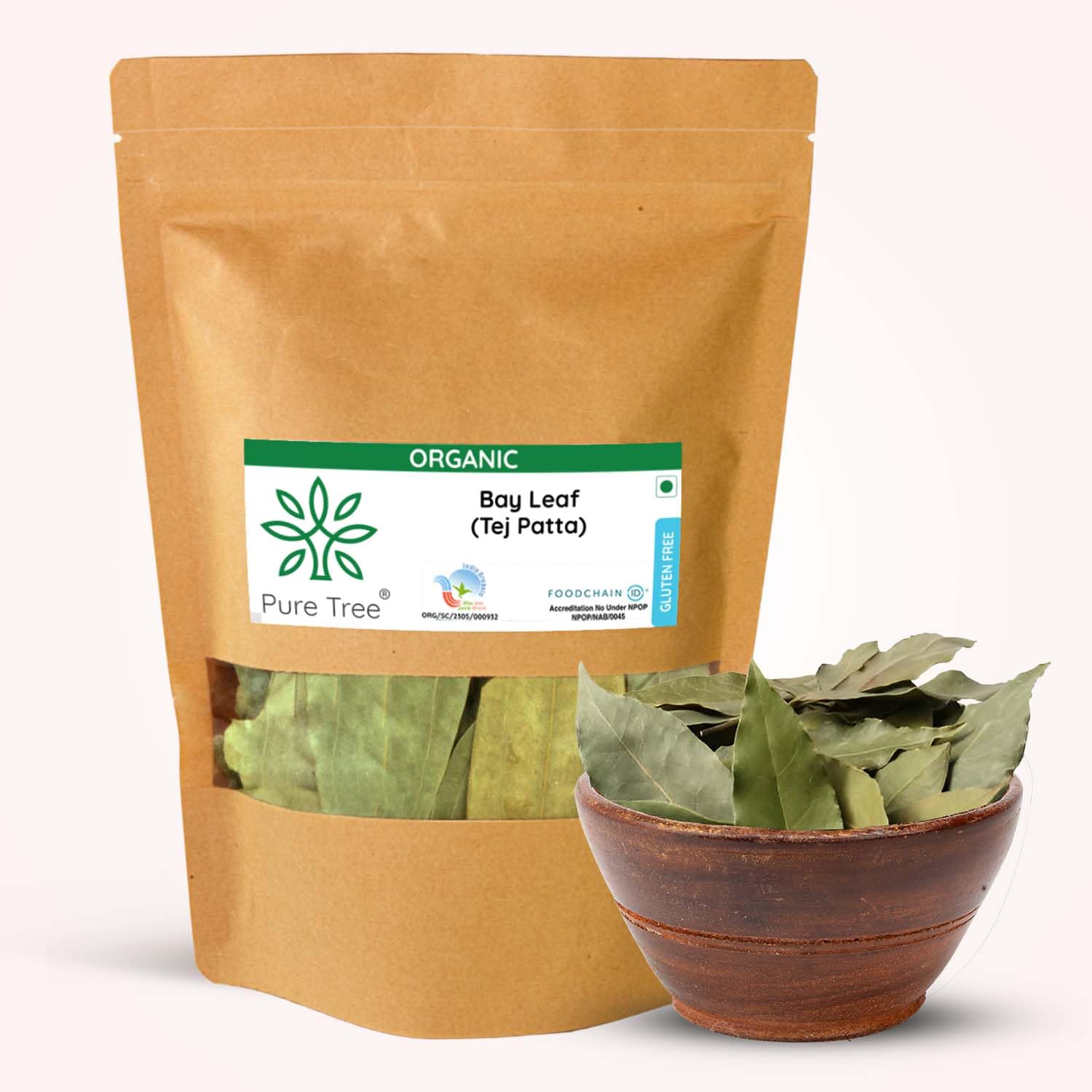 Pure Tree Certified Organic Tej Patta Leaves | 50 g | Bay Leaf | Whole Spices | Aromatic & Flavourful Biryani Leaf | Tejpatta Spice