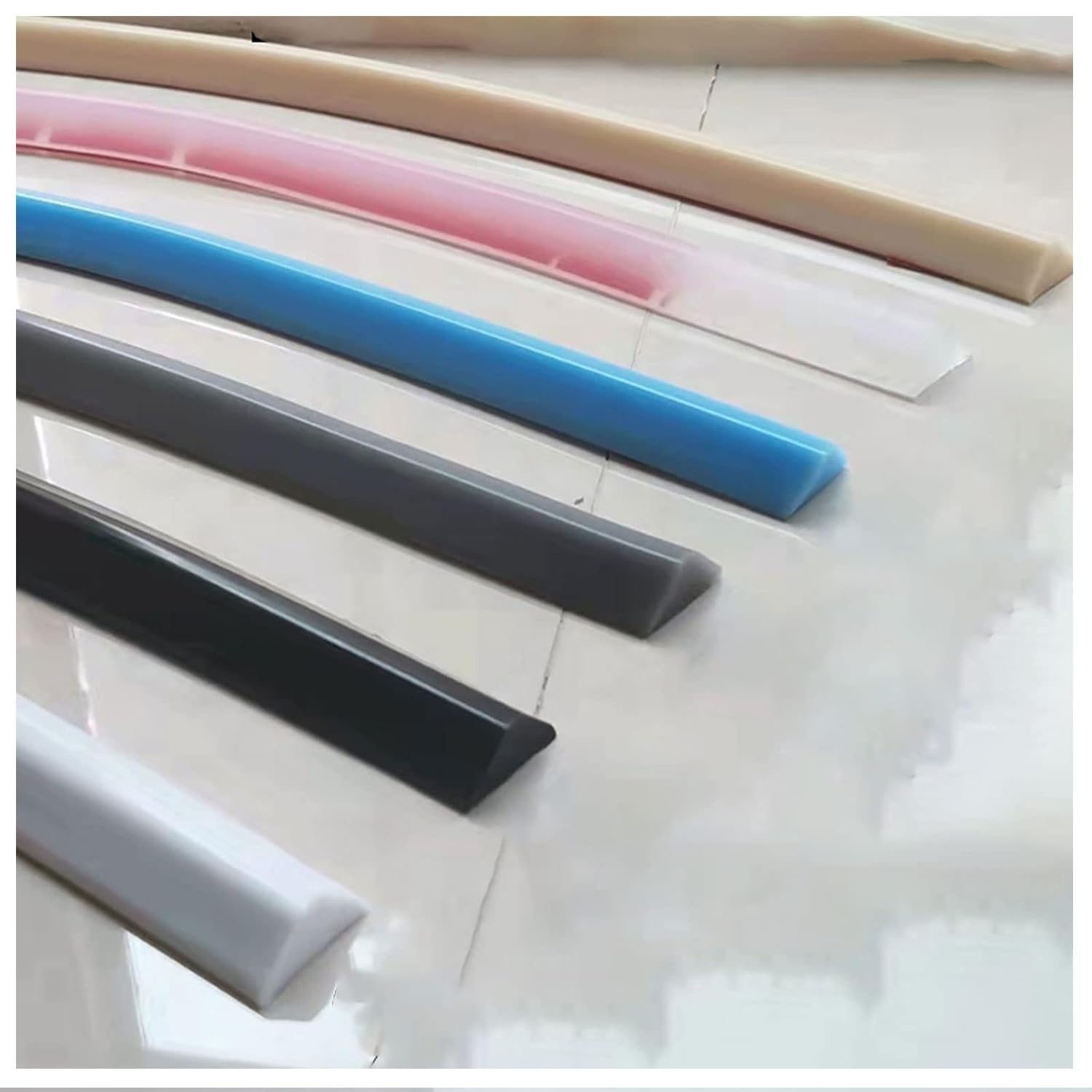 Seuil de douche en silicone blanc pliable de 2 mètres pour salle de bain et cuisine