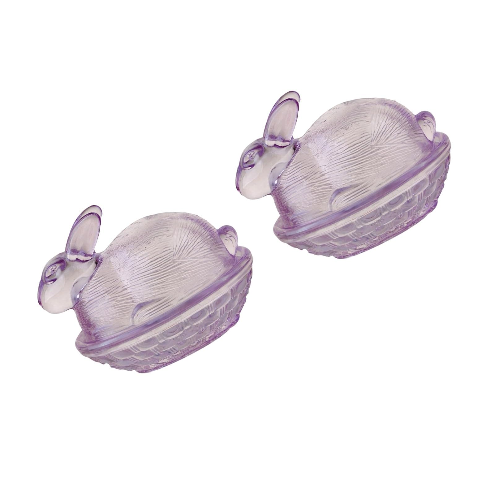 Xjdzineq Glass Canister with Rabbits Lid Perfect for Storing Snacks Dry Fruit and Kitchen Organization Candy Bowl Clear Glass Jar with Rabbits Lid